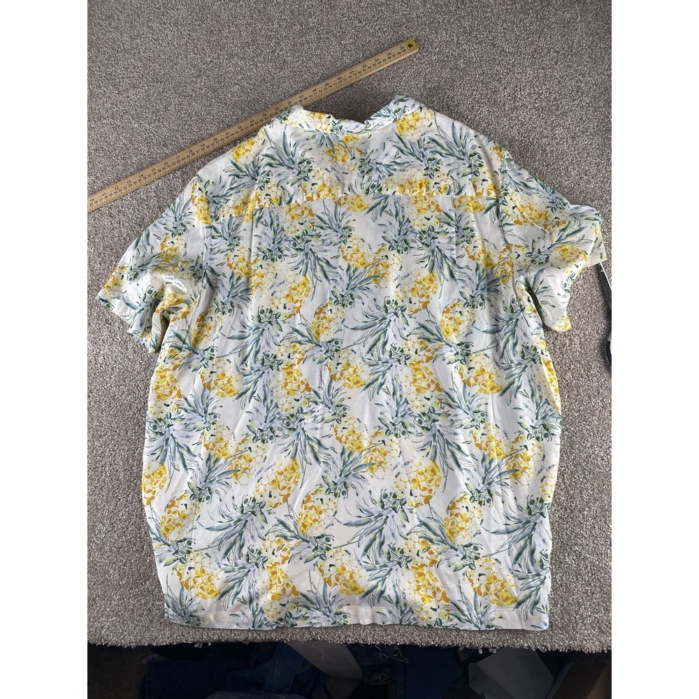 George All Over Pineapple Print Shirt Mens 3XL Pocket Rayon Beach Preppy Money - Picture 9 of 9